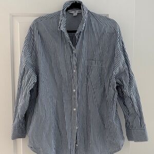 Classic Blue Striped women’s boyfriend style shirt